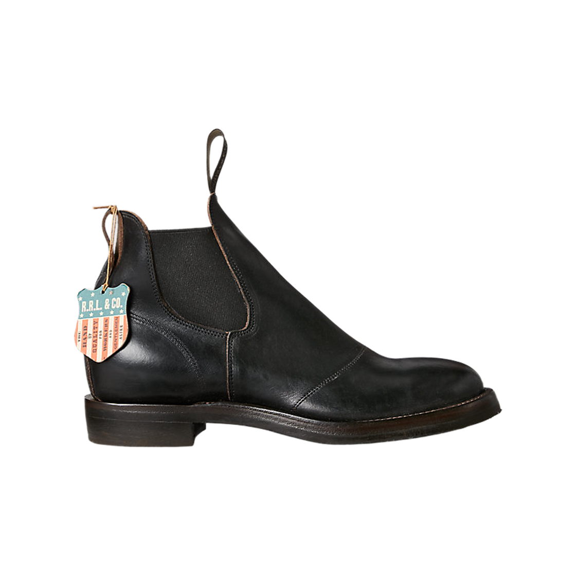 더블알엘 핸드버니시 레더 첼시 부츠 블랙 - D(Double RL Hand-Burnished Leather Chelsea Boots Black - D)