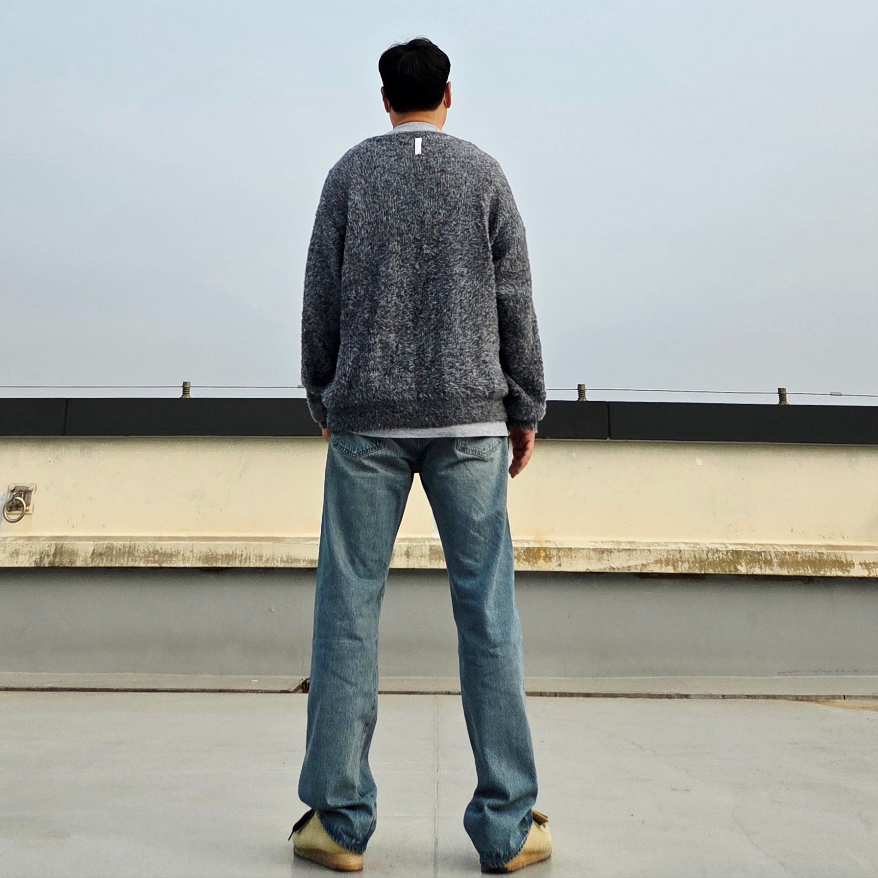Levi's LVC 1955 Japan 501 Jean Blackjack Blue, Clarks Wallabee Maple Suede 착용 스타일 - 4