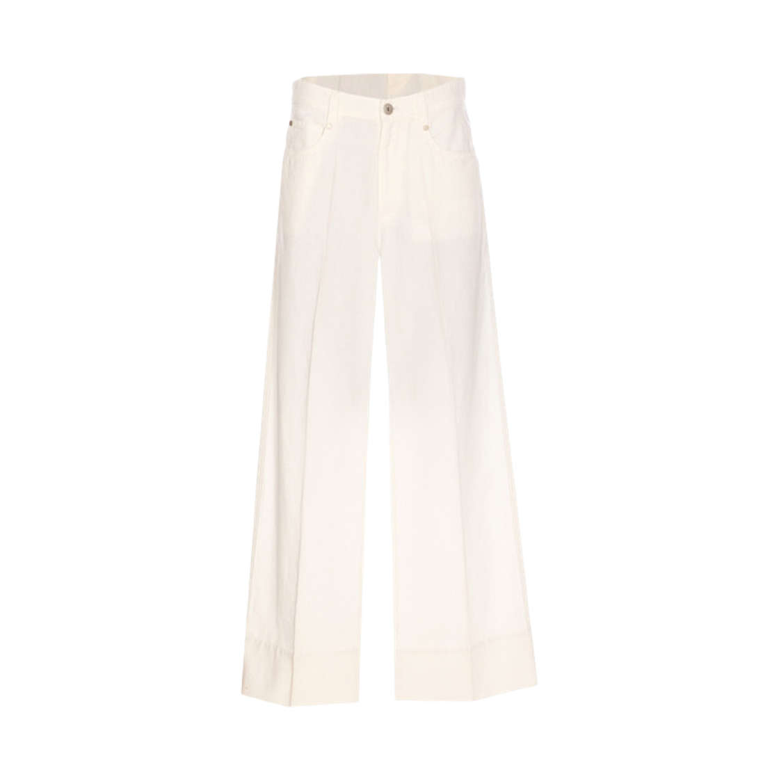 ML996P5992-C600 (W) Brunello Cucinelli Garment-Dyed Cotton and Linen Cover Loose Trousers with Monili Panama