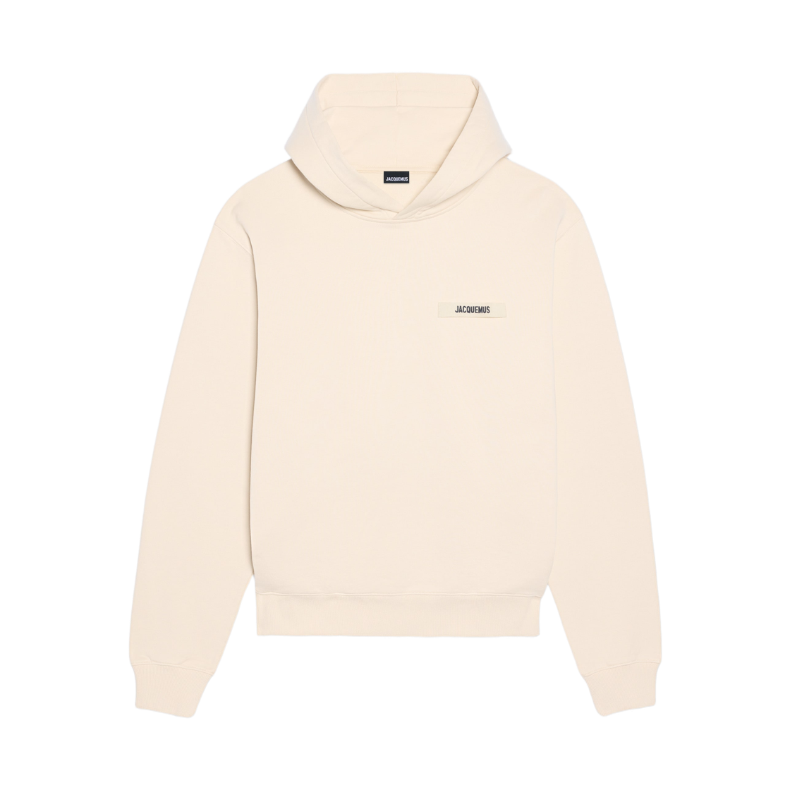HOM00247AJ0-0126-150 Jacquemus The Gros Grain Logo Hoodie Beige