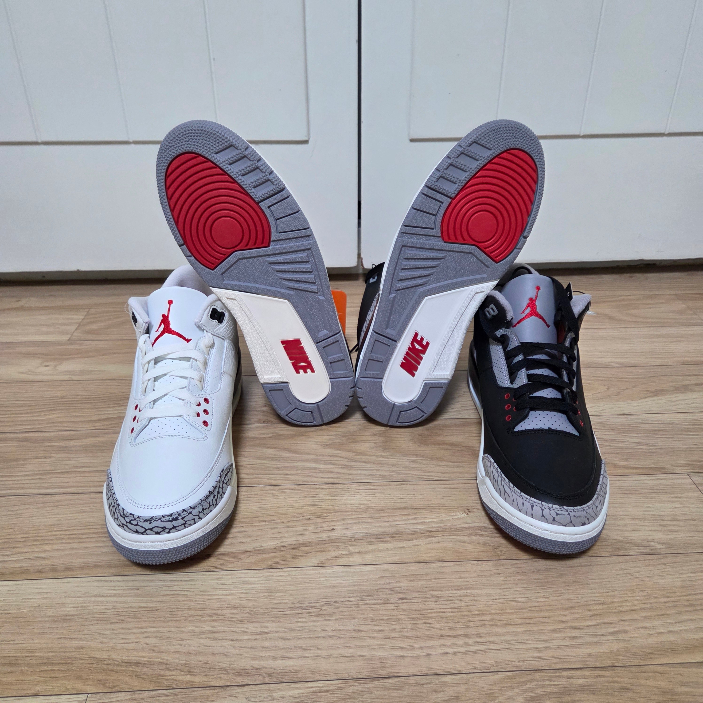 Jordan 3 Retro White Cement Reimagined, Jordan 3 Retro Black Cement 2024 착용 스타일 - 2