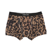 Tom Ford Drawers Leopard Cotton Boxer Briefs Pale Brown
