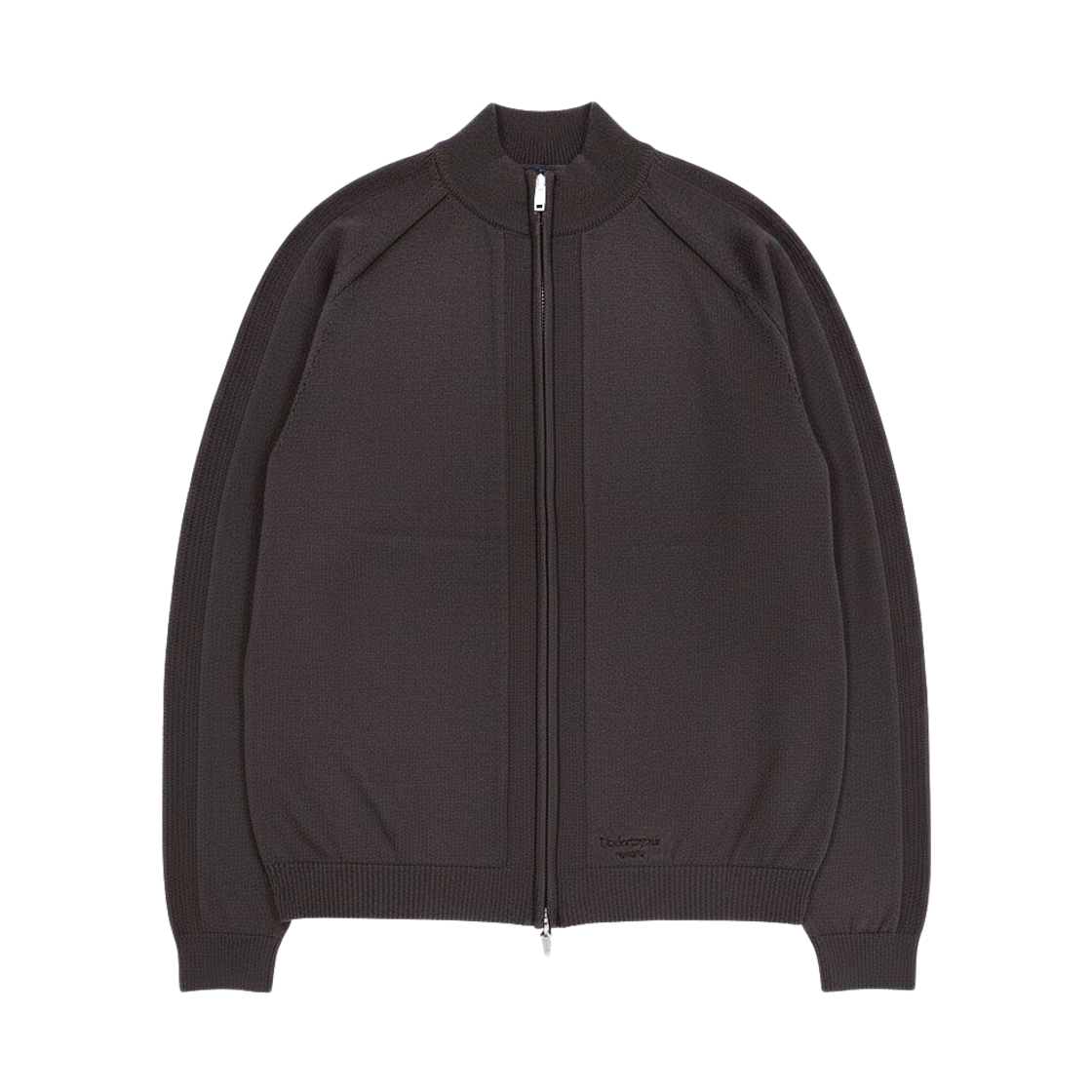 언더마이카 무.139 클래식 로고 슬림 베이식 니트 집업 모카