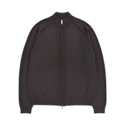 Undermycar Mu.139 Classic Logo Slim Basic Knit Zip-Up Mocha