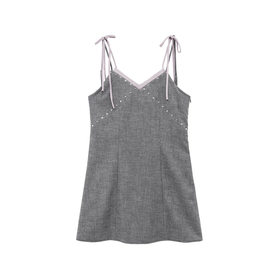 MF259NOP001CGYFR Margarin Fingers Studs Layered Mini Dress Grey