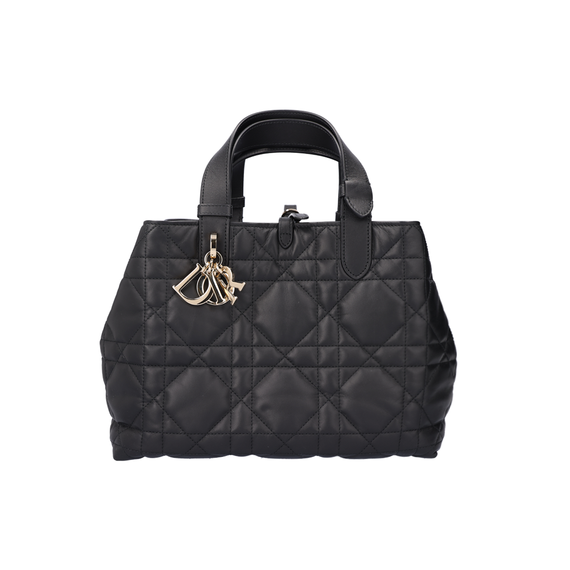 ITNDF5VU75UJ Dior M2821OSNW Medium Tote Bag in Black Macro Cannage Leather