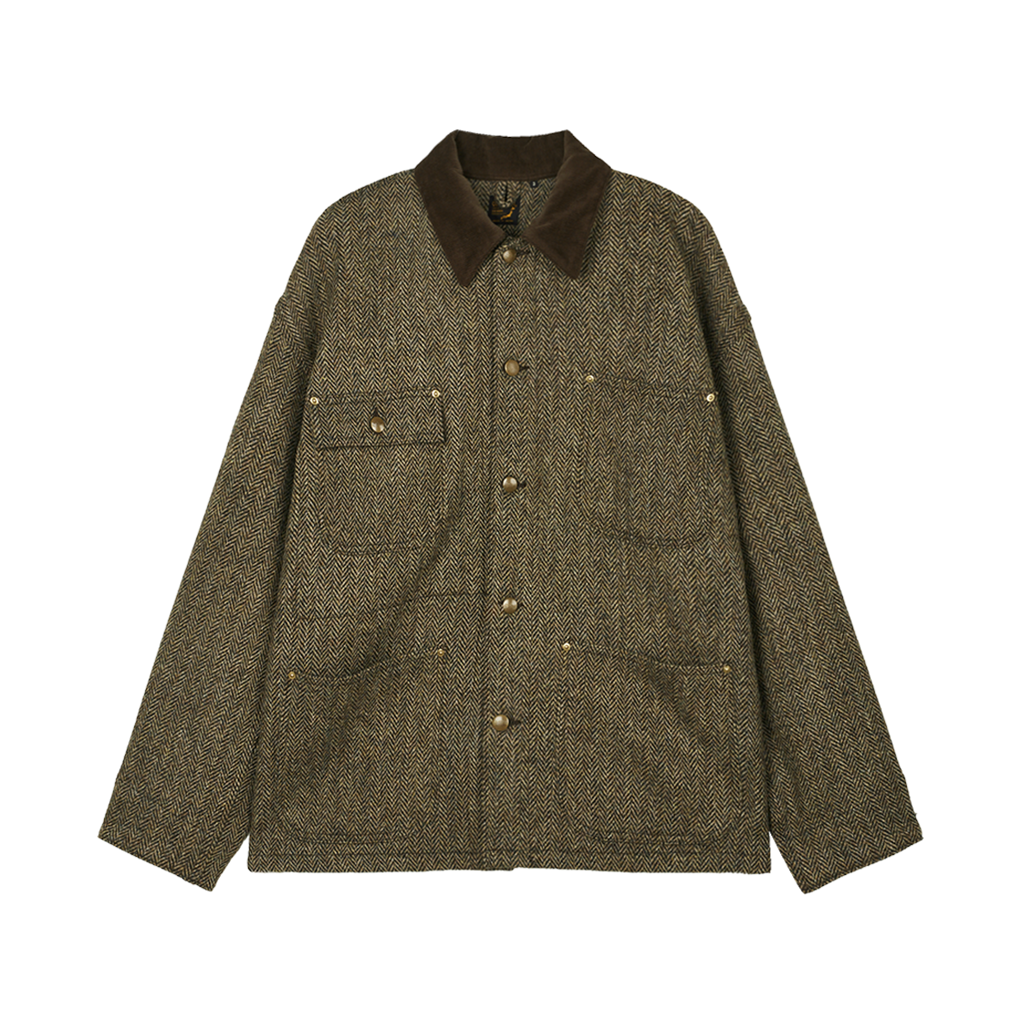 오어슬로우 해리스 트위드 릴렉스 핏 커버올 카키 - 25FW(Orslow Harris Tweed Relax Fit Coverall Khaki - 25FW)