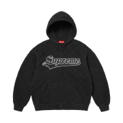 Supreme Quilted Zip Up Hooded Sweatshirt Black - 25FW