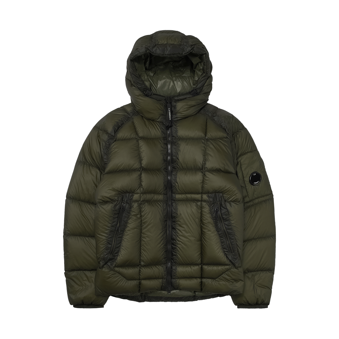 C.P. 컴퍼니 D.D. 쉘 후드 다운 자켓 아이비 그린 - 25FW(C.P. Company D.D. Shell Hooded Down Jacket Ivy Green - 25FW)