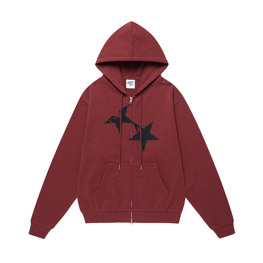 카비시 트윈 스타 집업 후디 버건디(CAVISH Twin Star Zip Up Hoodie Burgundy)