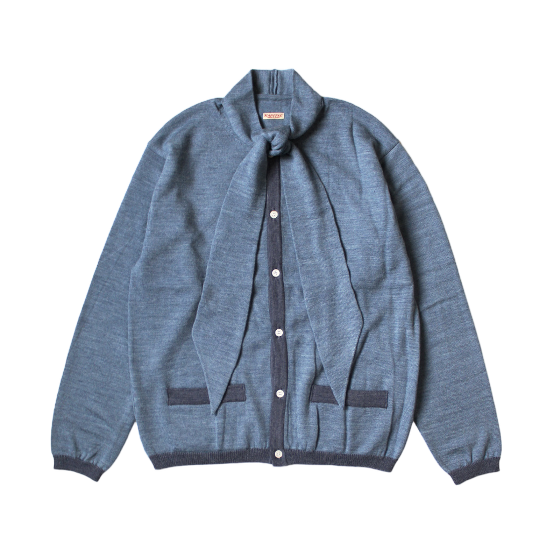 캐피탈 12G 니트 보우타이 가디건 M's 라이트 블루(Kapital 12G Knit Bowtie Cardigan M's Light Blue) - 1
