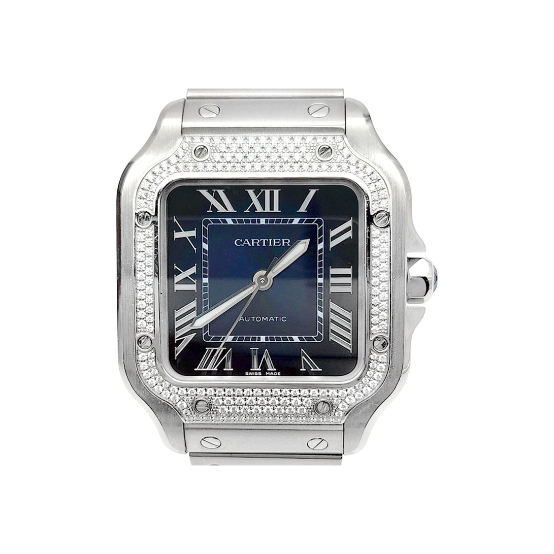 ITI75O3OAIP4 Cartier Santos Diamond Steel Watch (W4SA0006) L918012