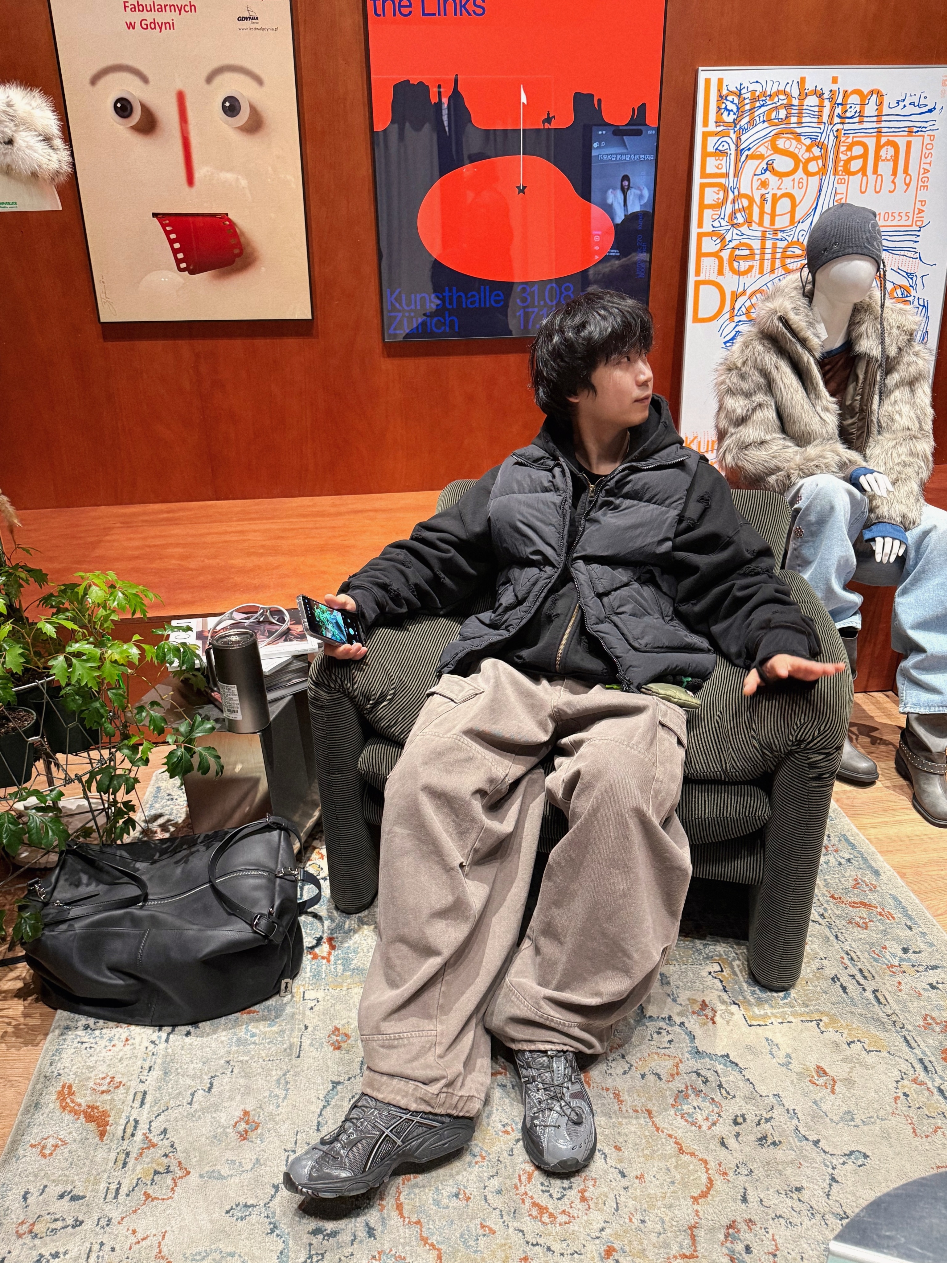 Undermycar Otter Oversized Damage-Washed Hood Zip-Up Sepia - 22FW, Hatchingroom Mil Pants Washed Olive 착용 스타일 - 4