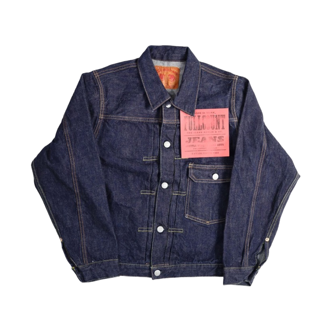 풀카운트 2107W-20 타입 1 데님 자켓 원 워시 인디고 블루(Fullcount 2107W-20 Type 1 Denim Jacket One Wash Indigo Blue)