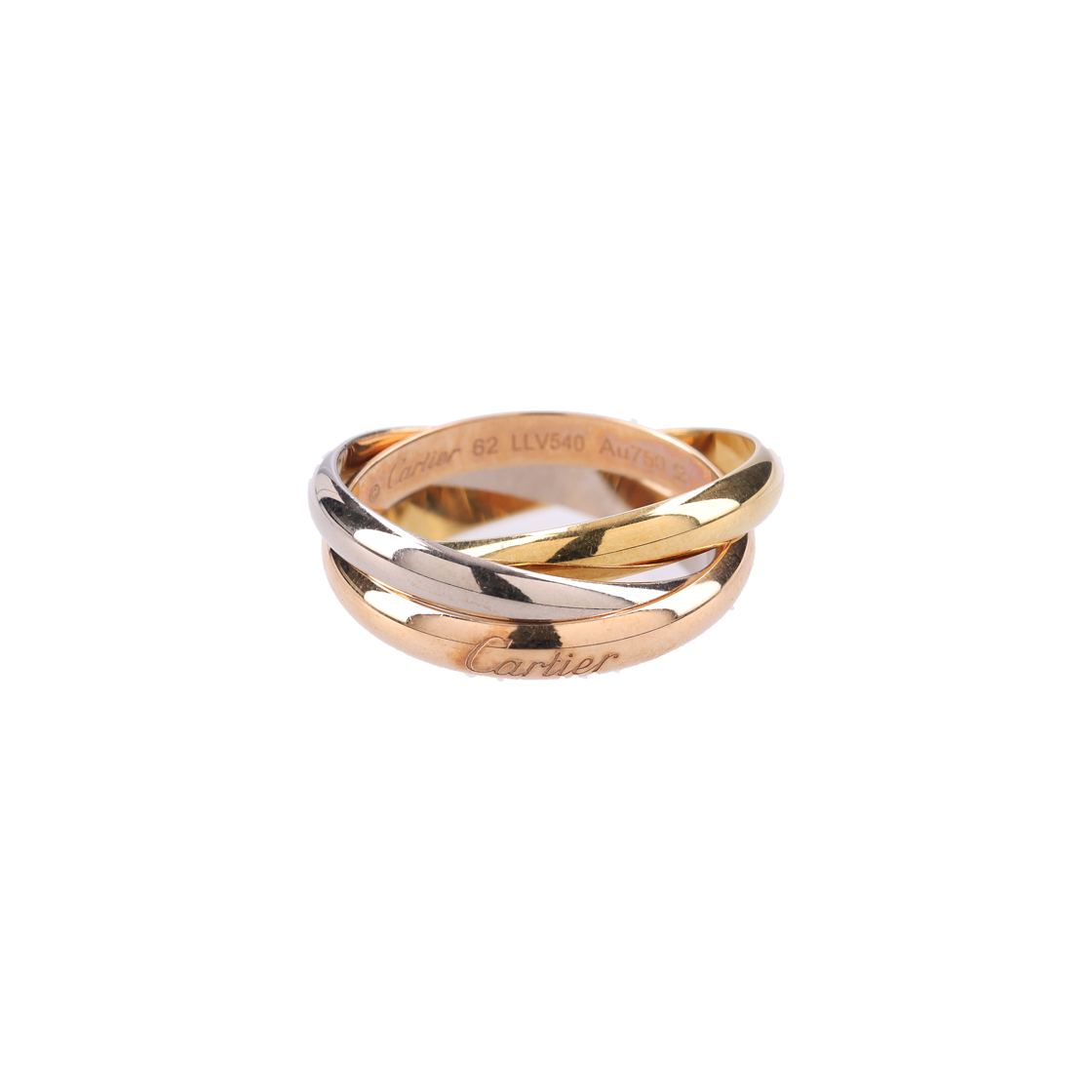 ITC666DCV6JE Cartier Trinity Ring in Yellow, Pink, and White Gold - Size 62