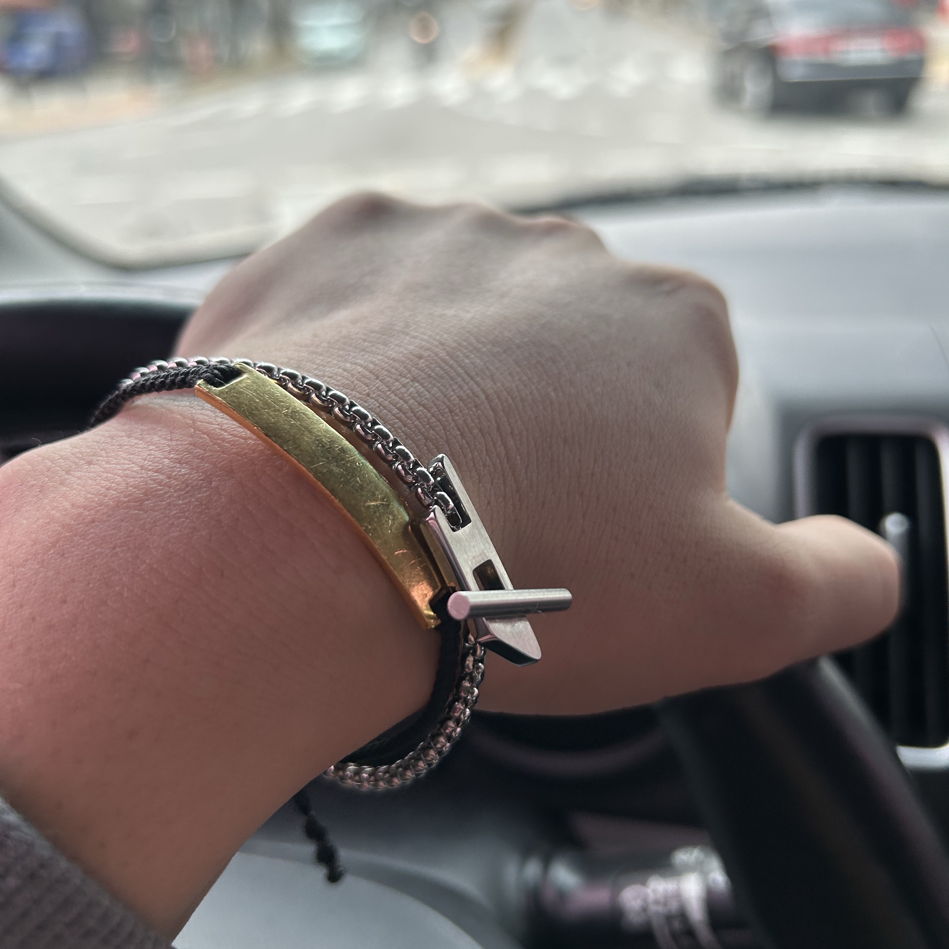 Diesel Dx1476 Stainless Steel Chain Bracelet Silver 착용 스타일