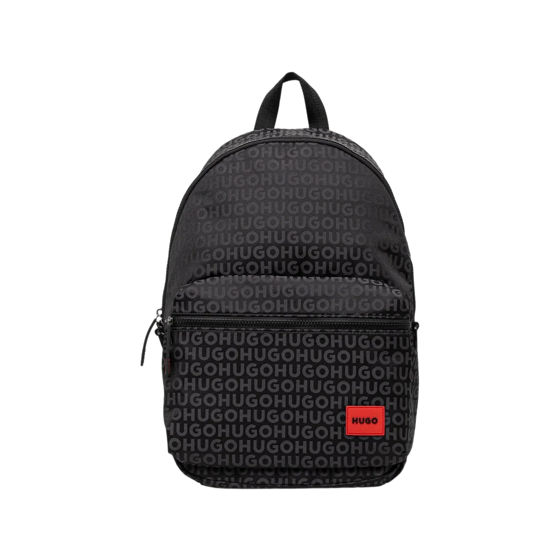50529424-006 Hugo Boss Allover Logo Monogram Zipper Pocket Backpack Black