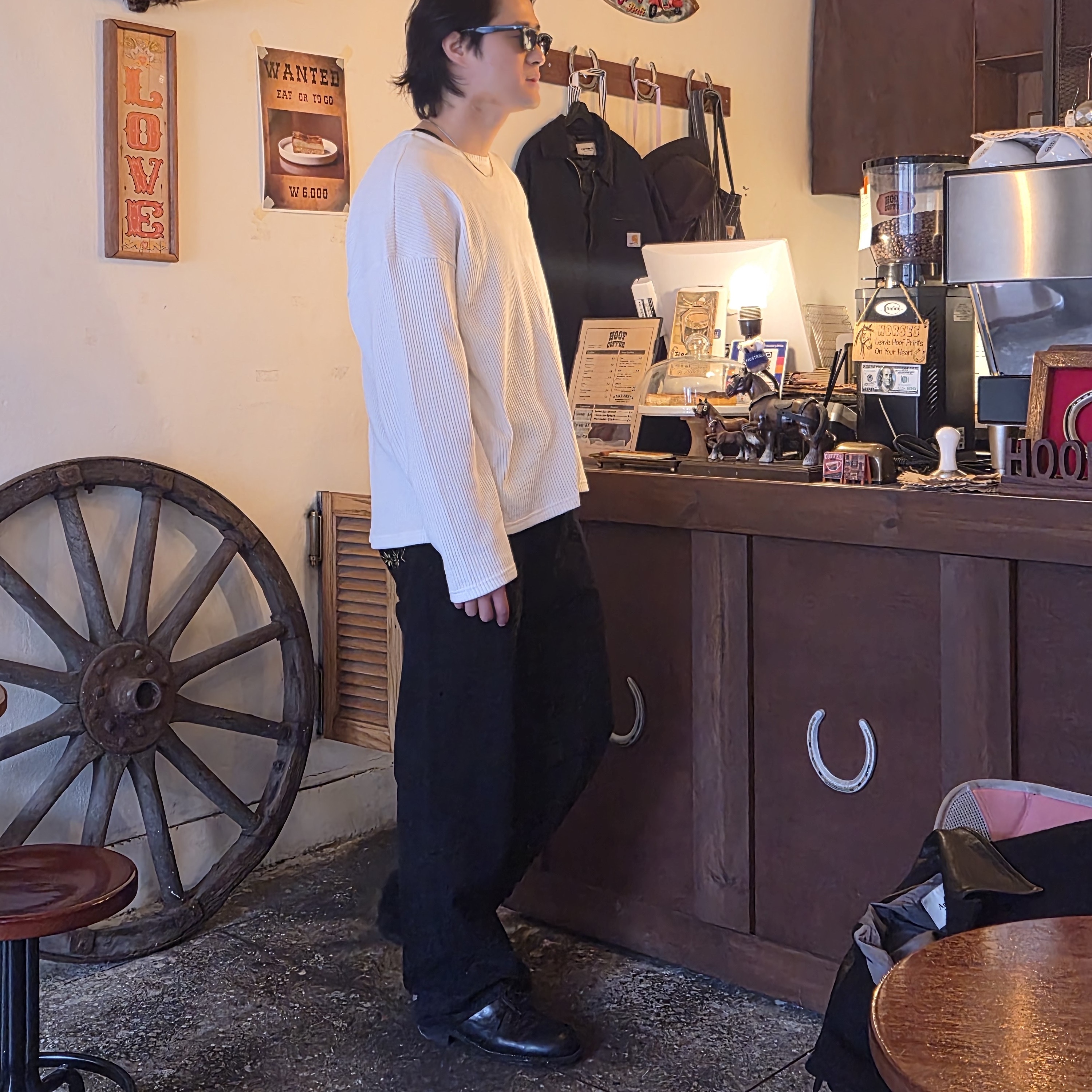 Guidi 992X Horse Full Grain Leather Derby Black 착용 스타일 - 1