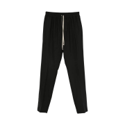Rick Owens Wool Drawstring Slim Long Pants Black