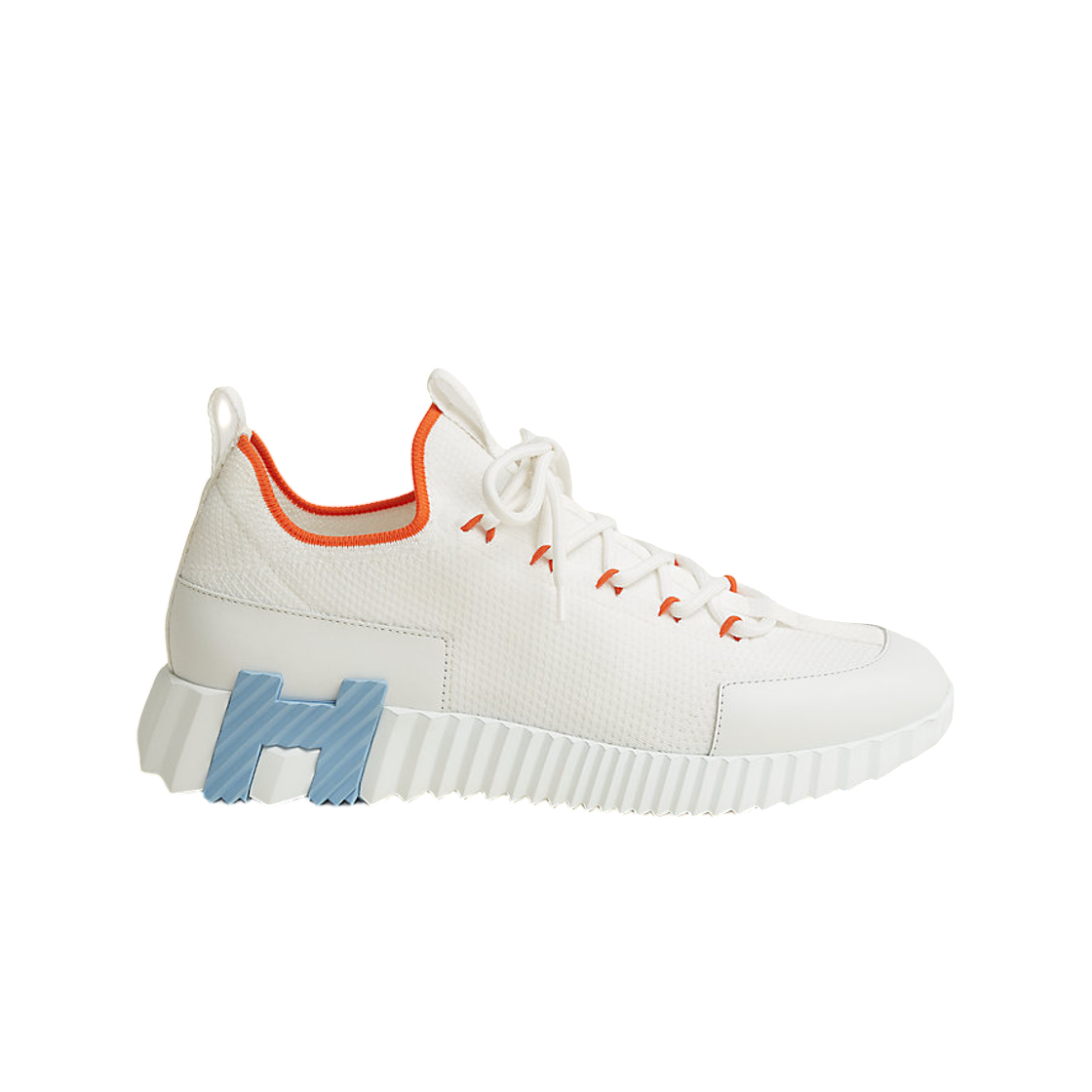 (W) 에르메스 리프트 슬립온 스니커즈 니트 카프스킨 & 블랑((W) Hermes Lift Slip-On Sneakers Knit Calfskin & Blanc) - 1