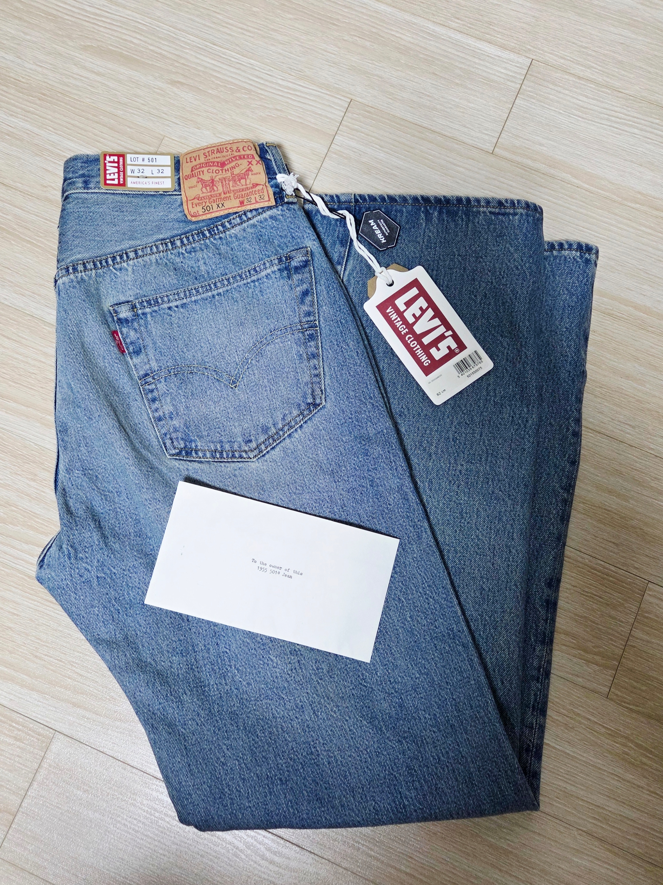 Levi's LVC 1955 Japan 501 Jean Blackjack Blue 착용 스타일 - 2
