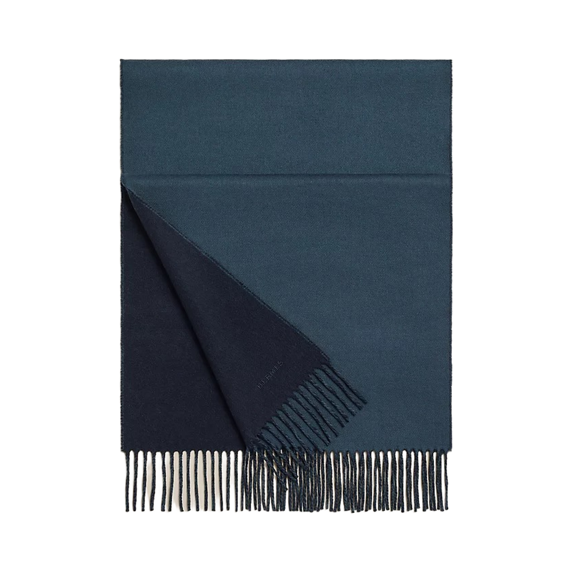 에르메스 렉토 베르소 머플러 블루 마린 블루 아르두아즈(Hermes Recto Verso Muffler Bleu Marine Bleu Ardoise)