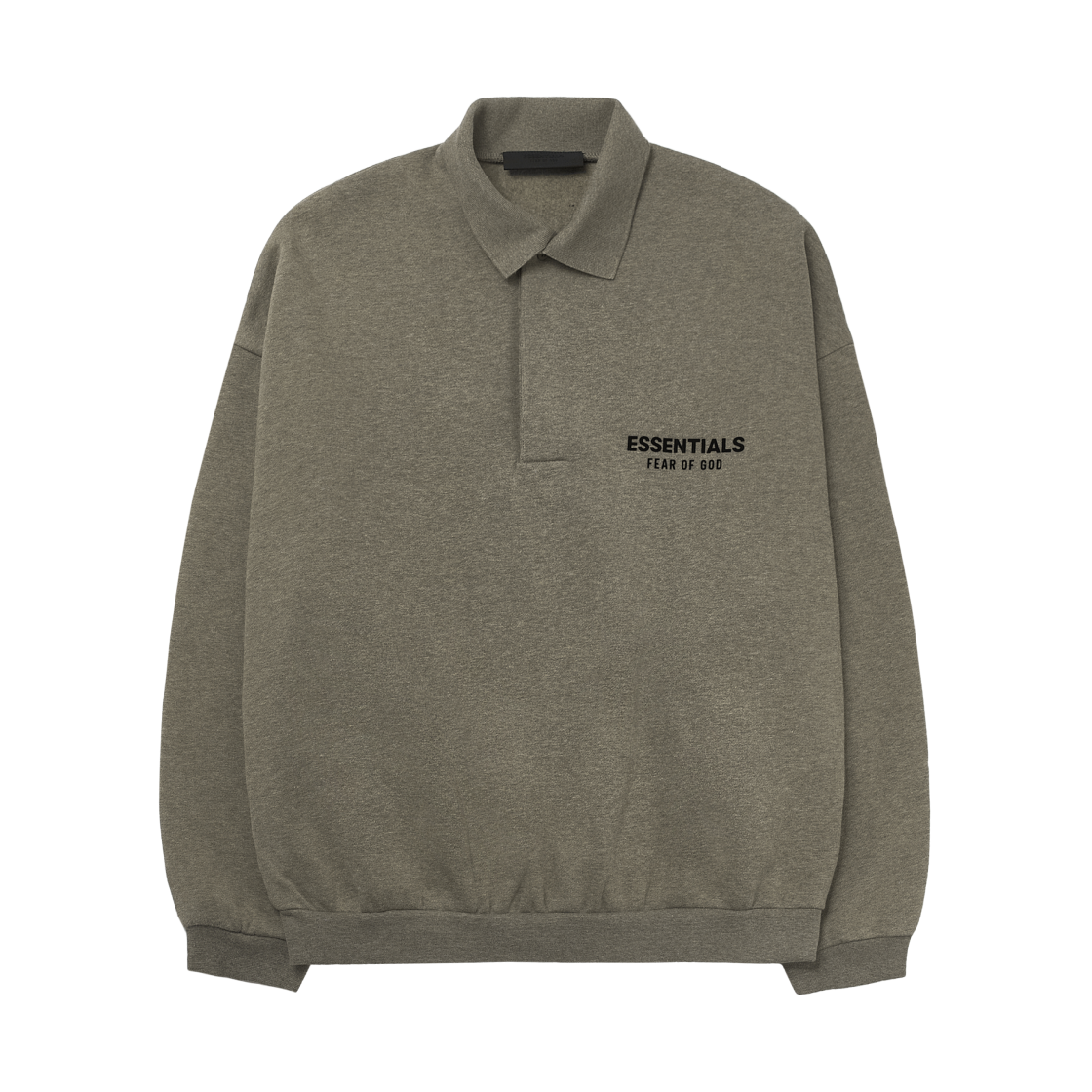 에센셜 플리스 폴로 스웨트셔츠 헤더 그레이 - 24FW(Essentials Fleece Polo Sweatshirt Heather Grey - 24FW)