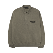 Essentials Fleece Polo Sweatshirt Heather Grey - 24FW
