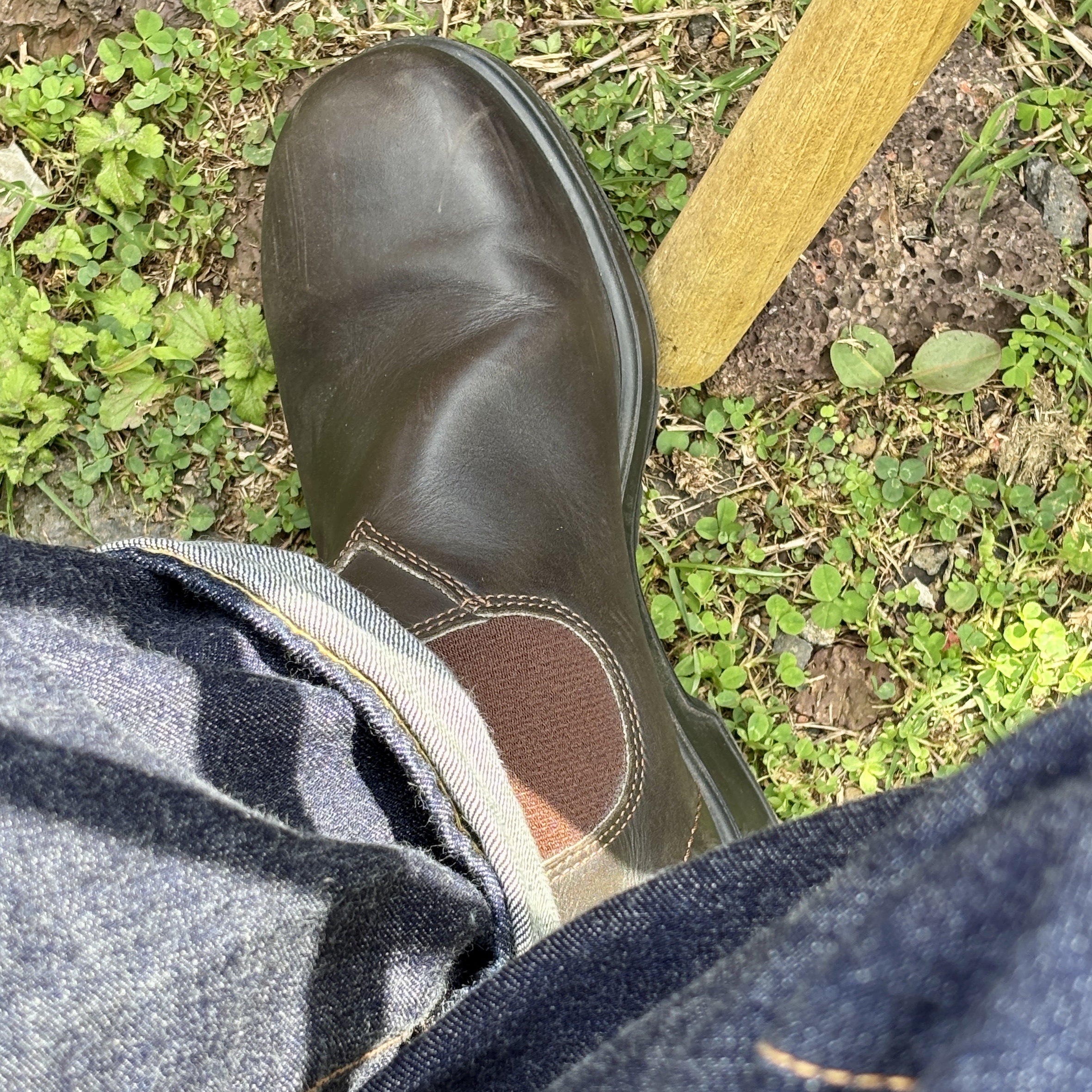 BLUNDSTONE Originals 500 Chelsea Boots Stout Brown 착용 스타일 - 3
