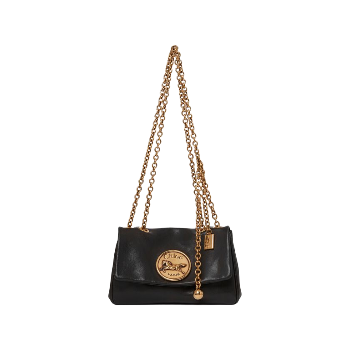 CH25AS585P75001 Chloe Grained Leather Heritage Shoulder Bag Black