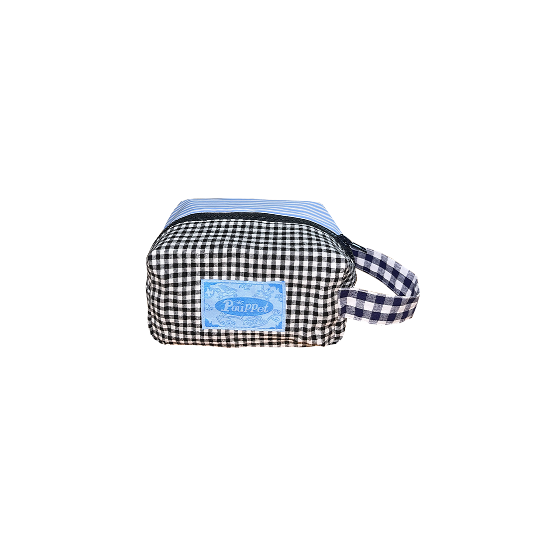 [3% 적립] 푸펫 핸들 파우치 체크 & 스트라이프([3% 적립] POUPPET Handle Pouch - Check & Stripe)