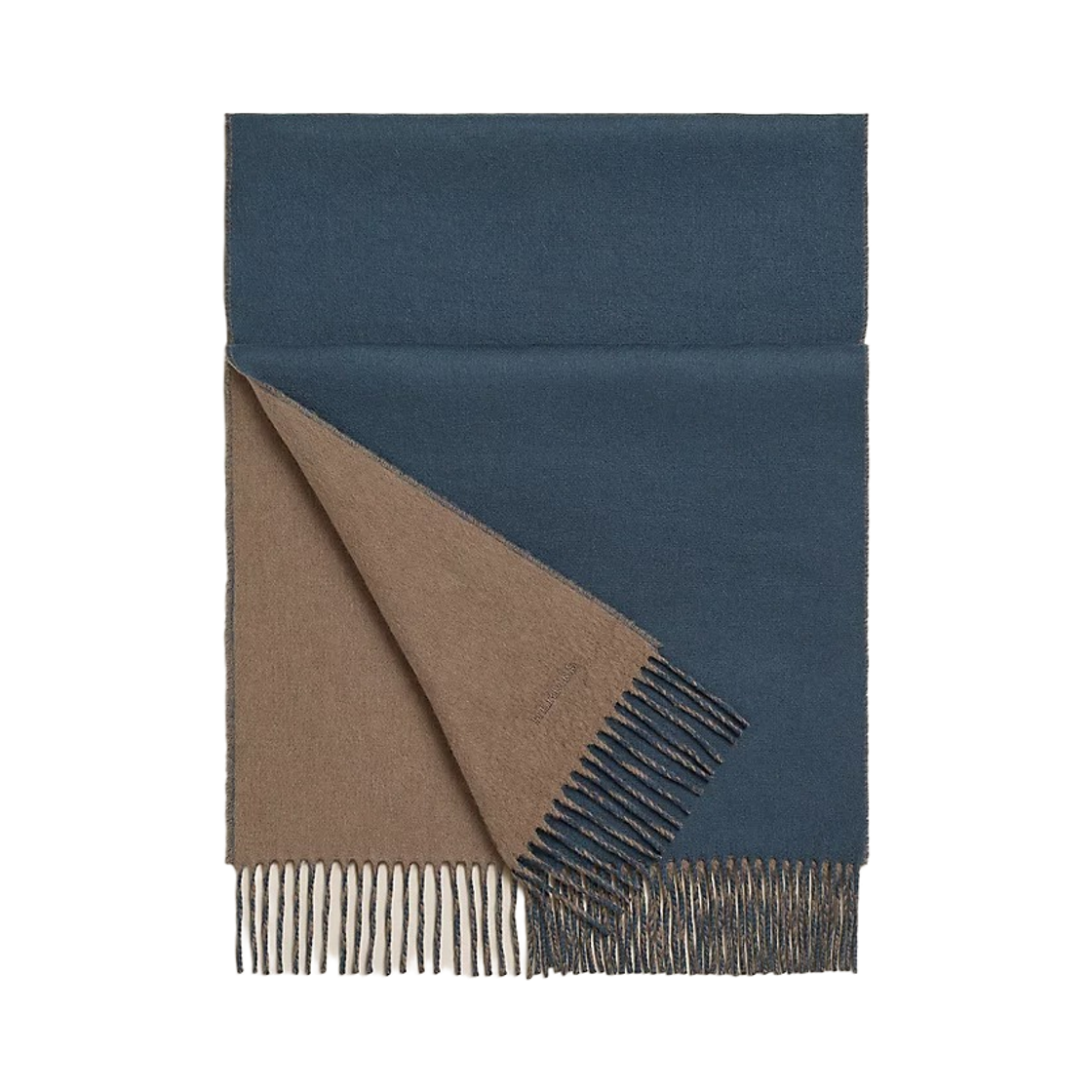 에르메스 렉토 베르소 머플러 에토프 블루 아르두아즈(Hermes Recto Verso Muffler Etoupe Bleu Ardoise)