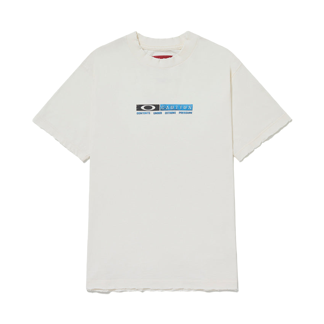 오클리 x 피에트 커션 립드 티셔츠 본 화이트(Oakley x Piet Caution Ripped T-Shirt Bone White)
