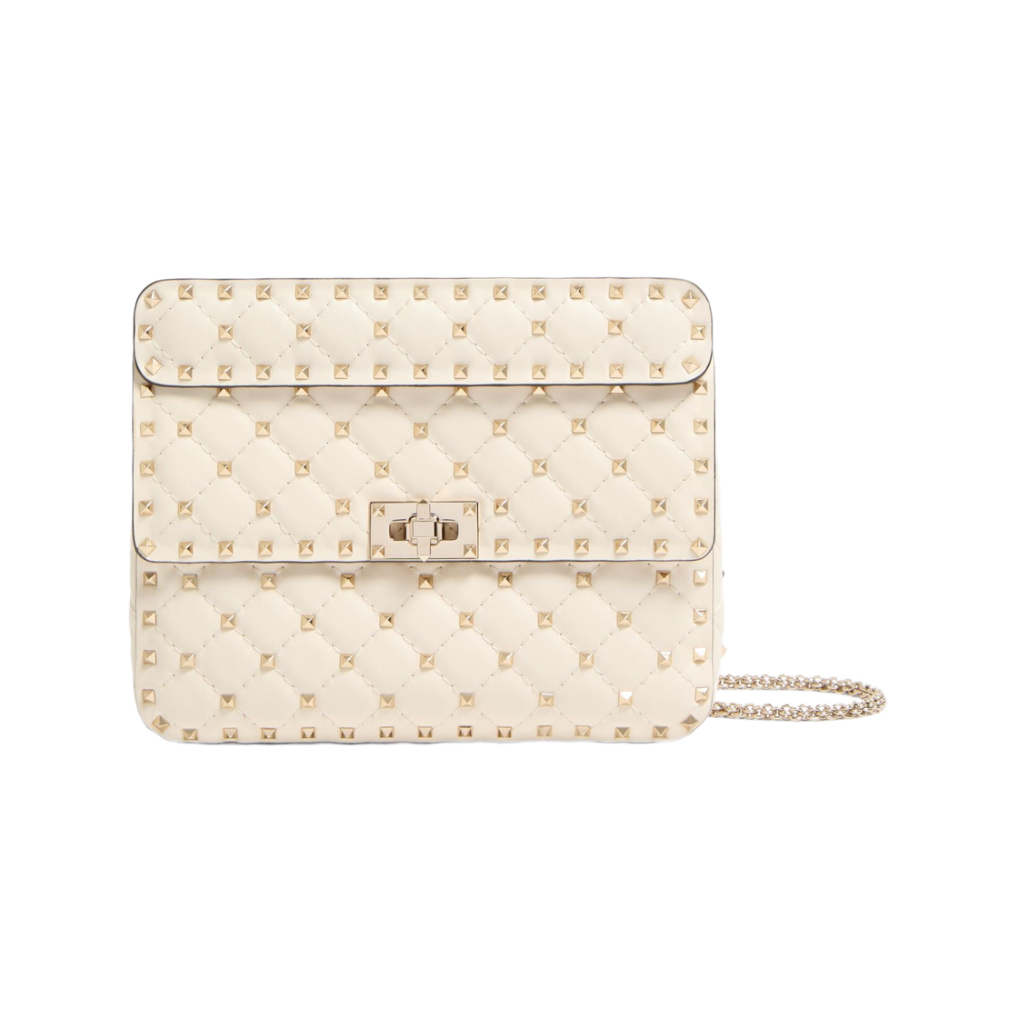 B0122NAPI16 Valentino Medium Nappa Rockstud Spike Bag Light Ivory