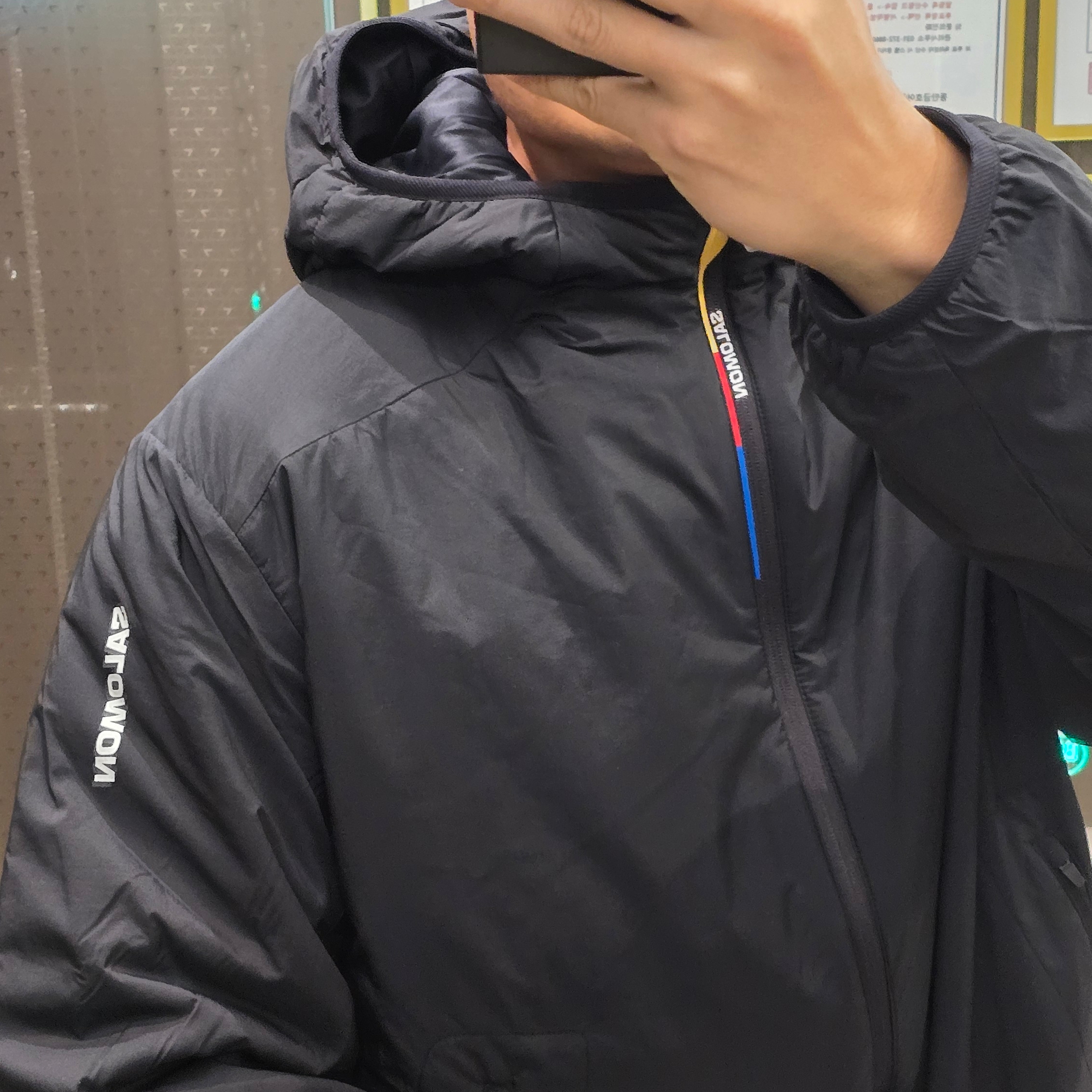 Salomon Modisay Padded Jacket Black 착용 스타일