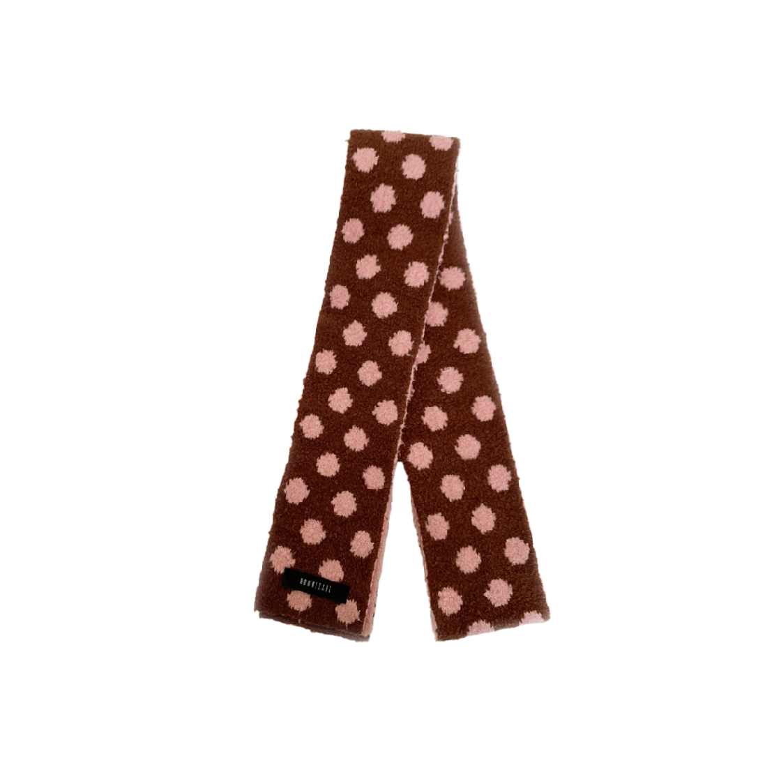 KS4CAMF001PI Kookeesee Dot Two Tone Muffler Pink/Brown