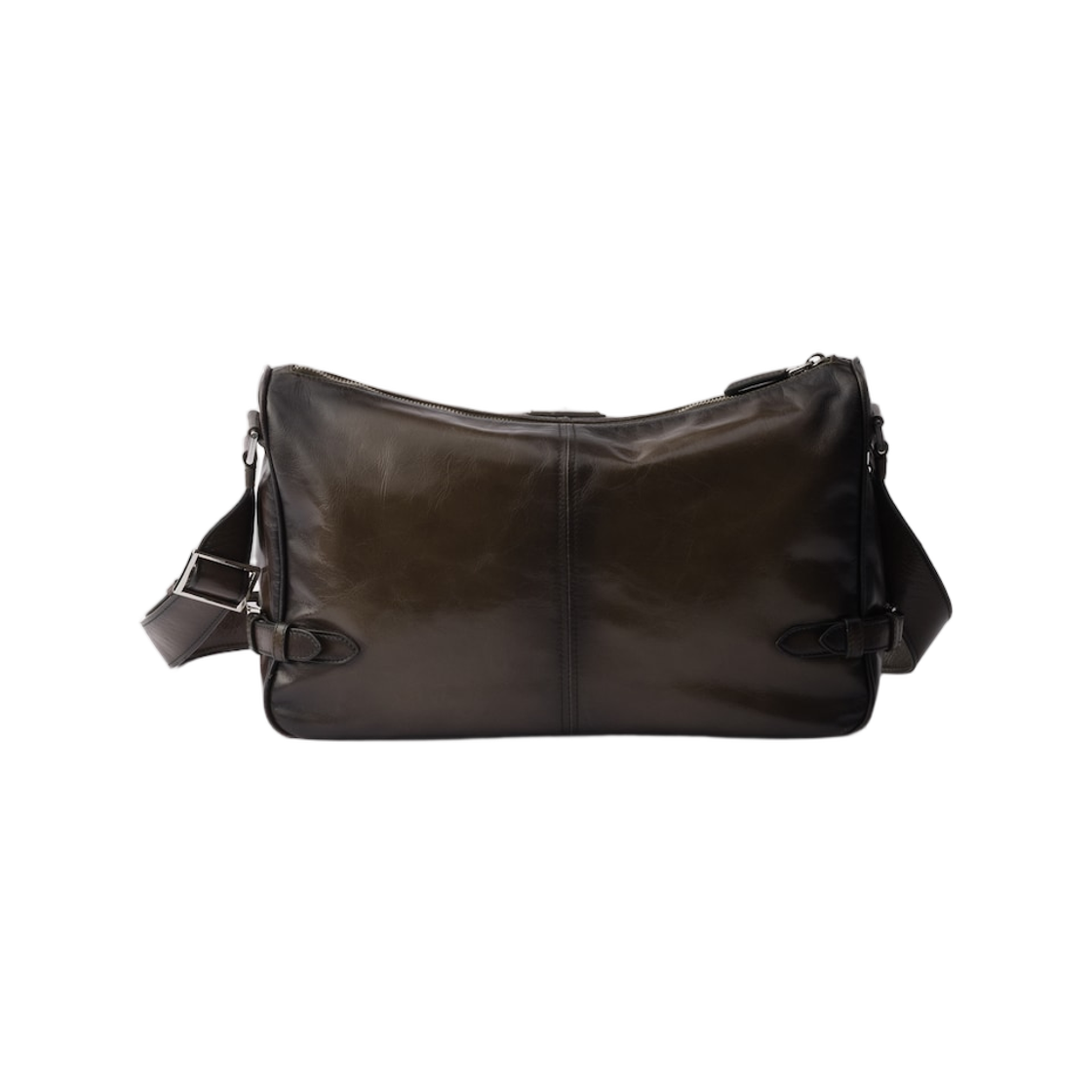 프라다 앤틱 레더 지퍼 숄더백 밀리터리(Prada Antiqued Leather Zipper Shoulder Bag Military) - 2