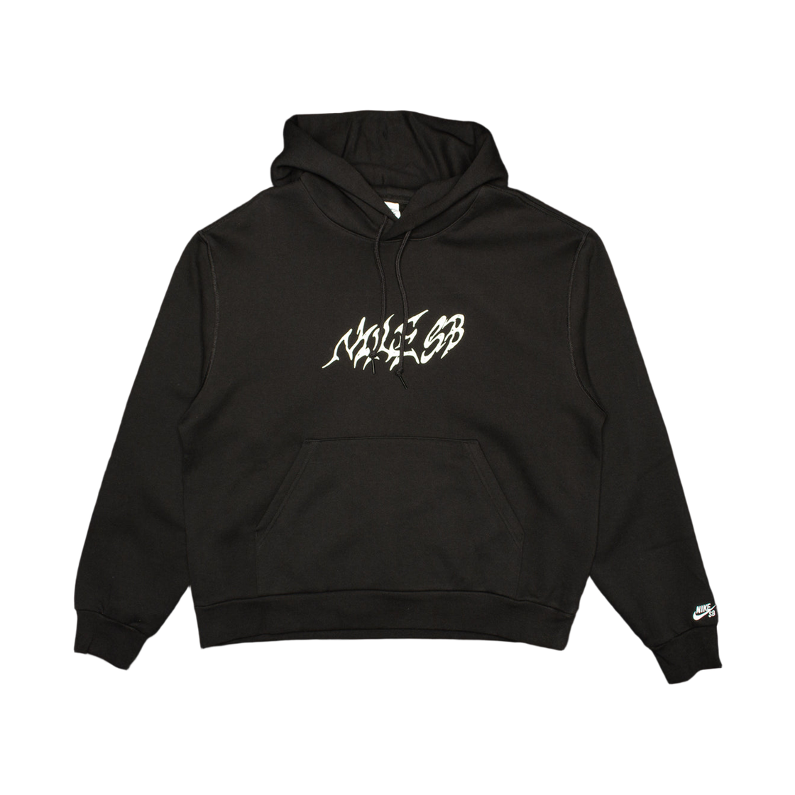 나이키 SB 플리스 풀오버 스케이트 후드 블랙 화이트 - 아시아(Nike SB Fleece Pullover Skate Hoodie Black White - Asia) - 2