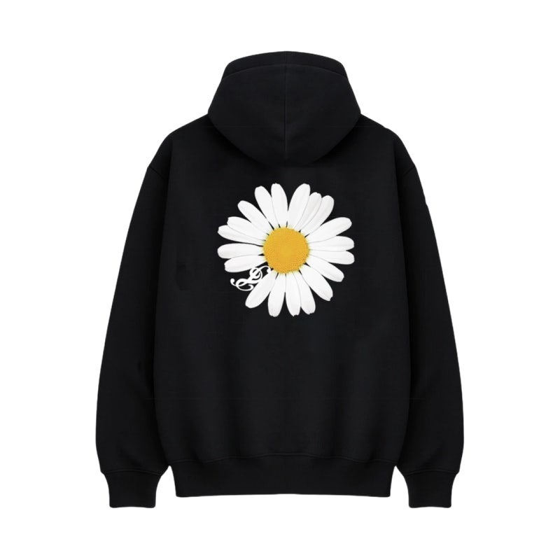 Peaceminusone x 2025 MAMA Awards Peacemamaone Zip Up Hoodie Black, Peaceminusone x 2025 MAMA Awards Peacemamaone T-Shirt Black 착용 스타일 - 2