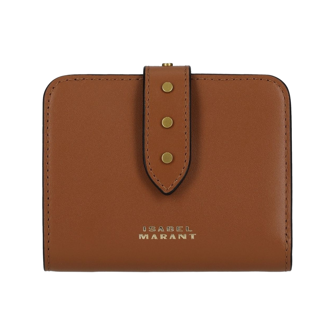 MP0090FA-B4C17M-50CO Isabel Marant Stud Detail Logo Wallet Cognac - 25SS