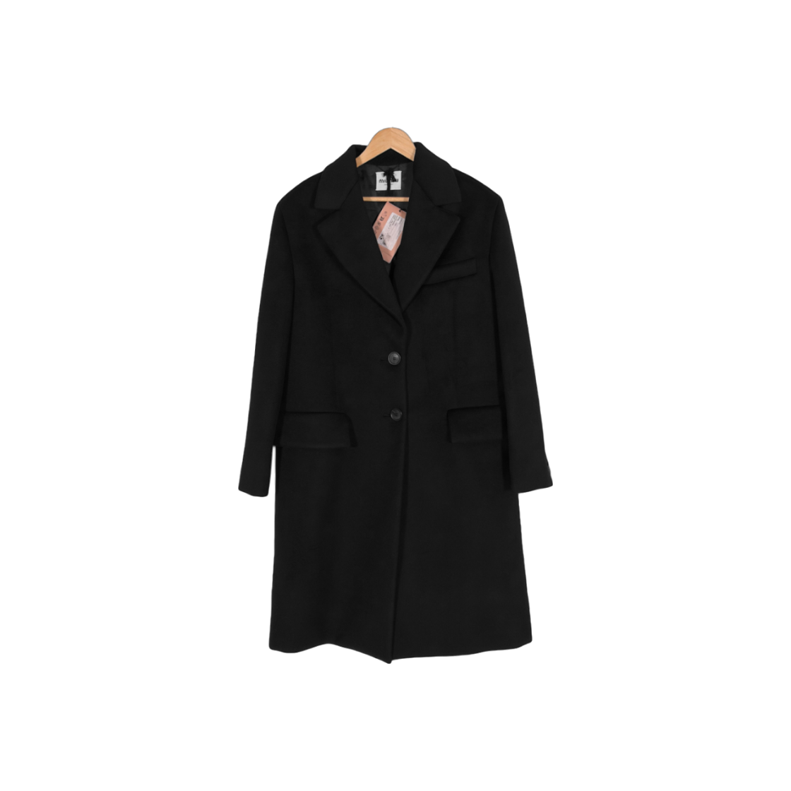 ITPRPGMCK8BT Miu Miu Men's Single-Breasted Cashmere Velvet Coat - Black