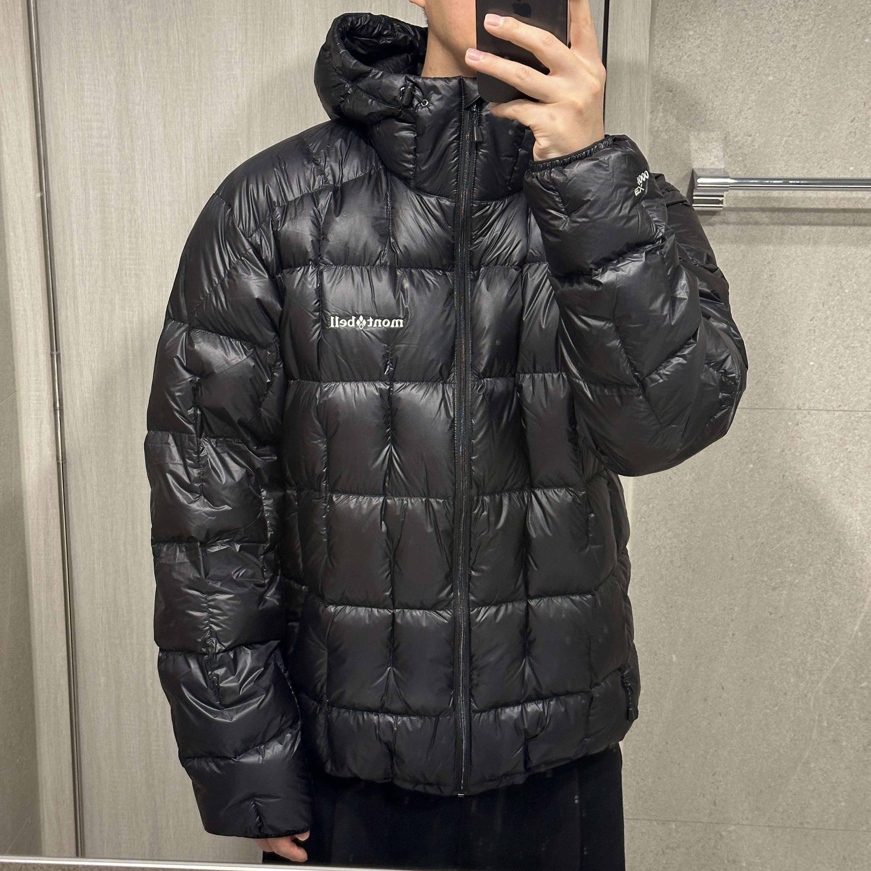 Montbell Plasma 1000 Alpine Down Parka Black 착용 스타일