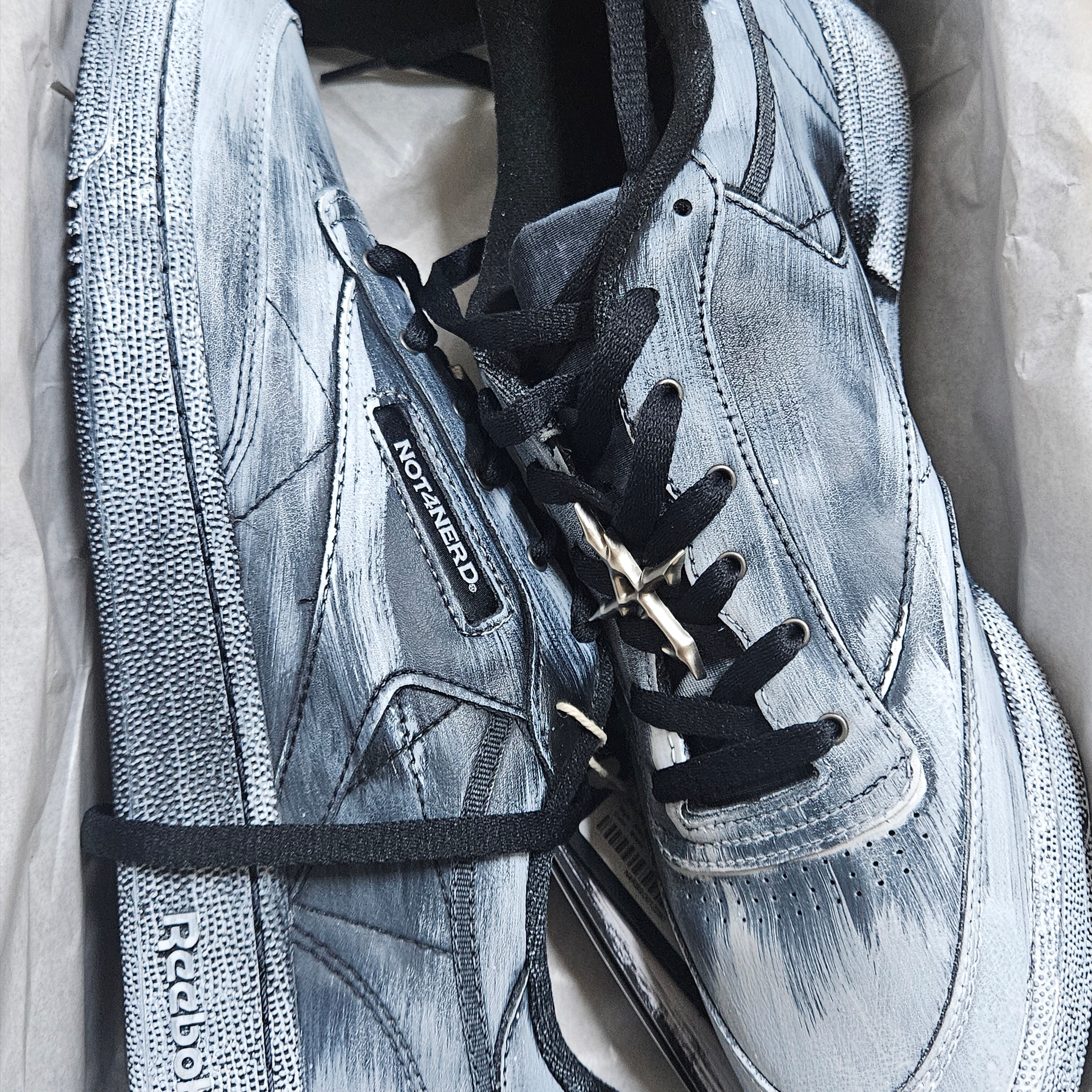 Reebok X NOT4NERD Club C 85 Veiled Black 착용 스타일
