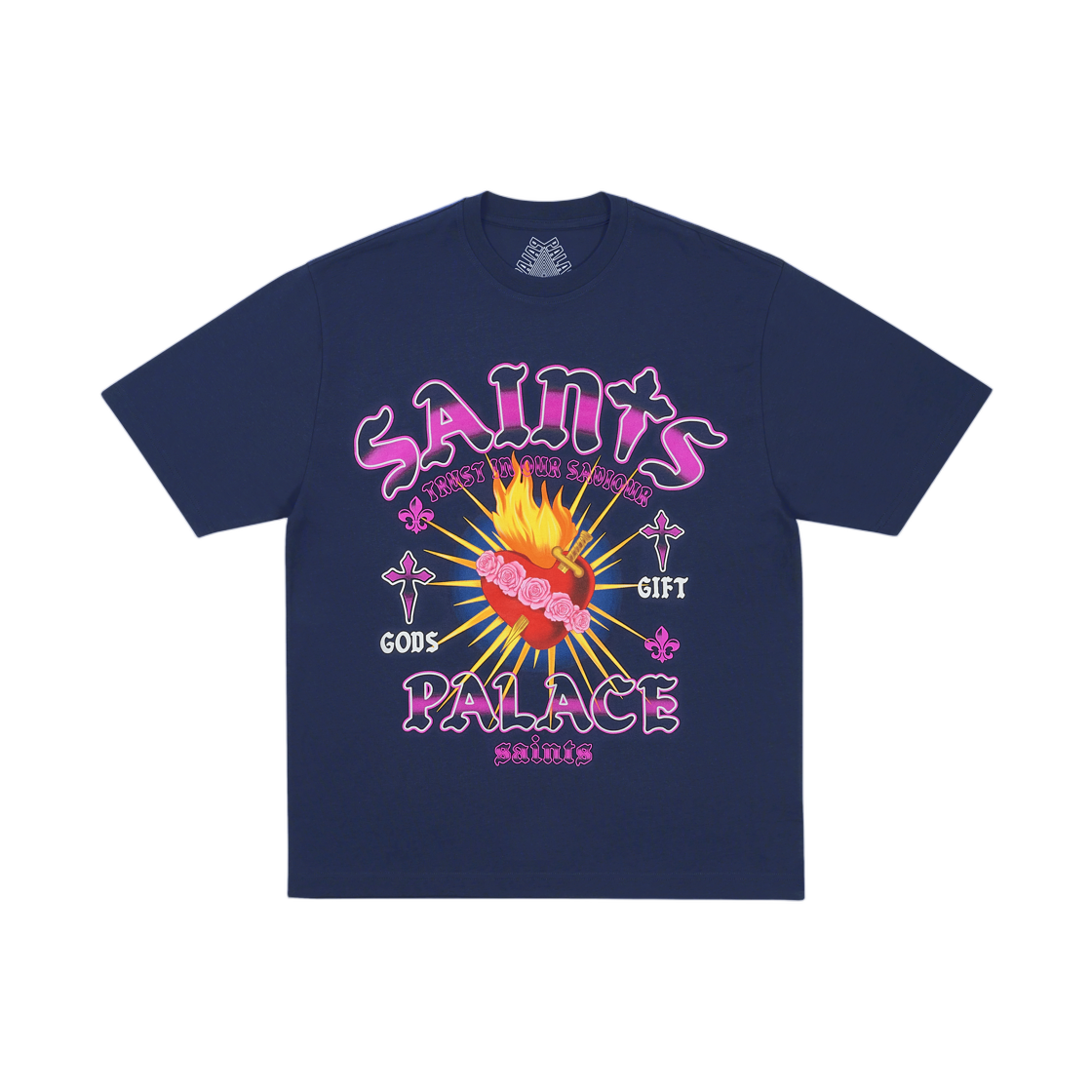 - Palace Gods Gift T-Shirt Navy - 25FW
