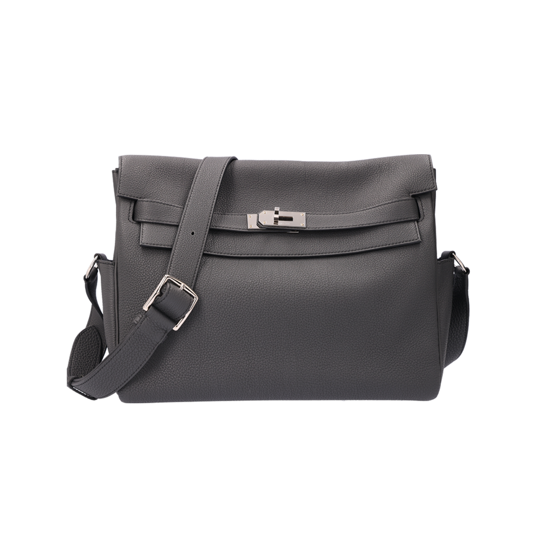 ITN94SN7O6J8 Hermes Kelly Messenger Bag Togo Plong Silver Engraving