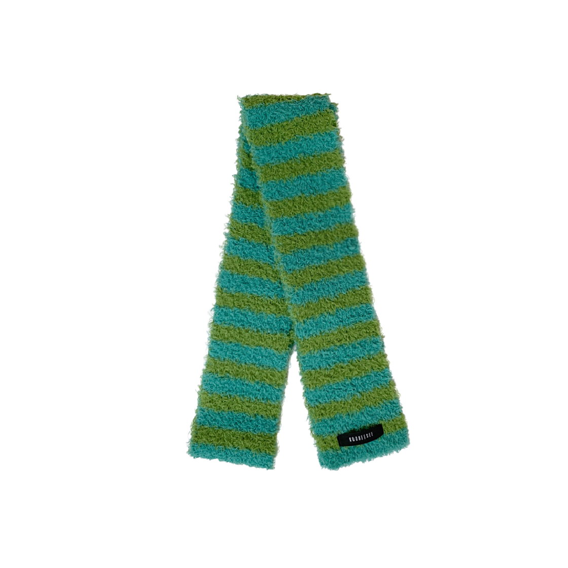 KS4CAMF006MI Kookeesee Hairy Stripe Knit Muffler Mint/Green