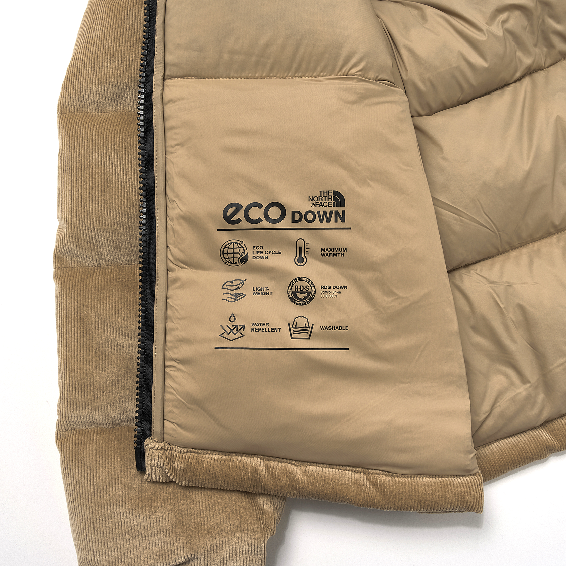 노스페이스 화이트 라벨 코듀로이 눕시 다운 자켓 베이지(The North Face White Label Corduroy Nuptse Down Jacket Beige) - 8