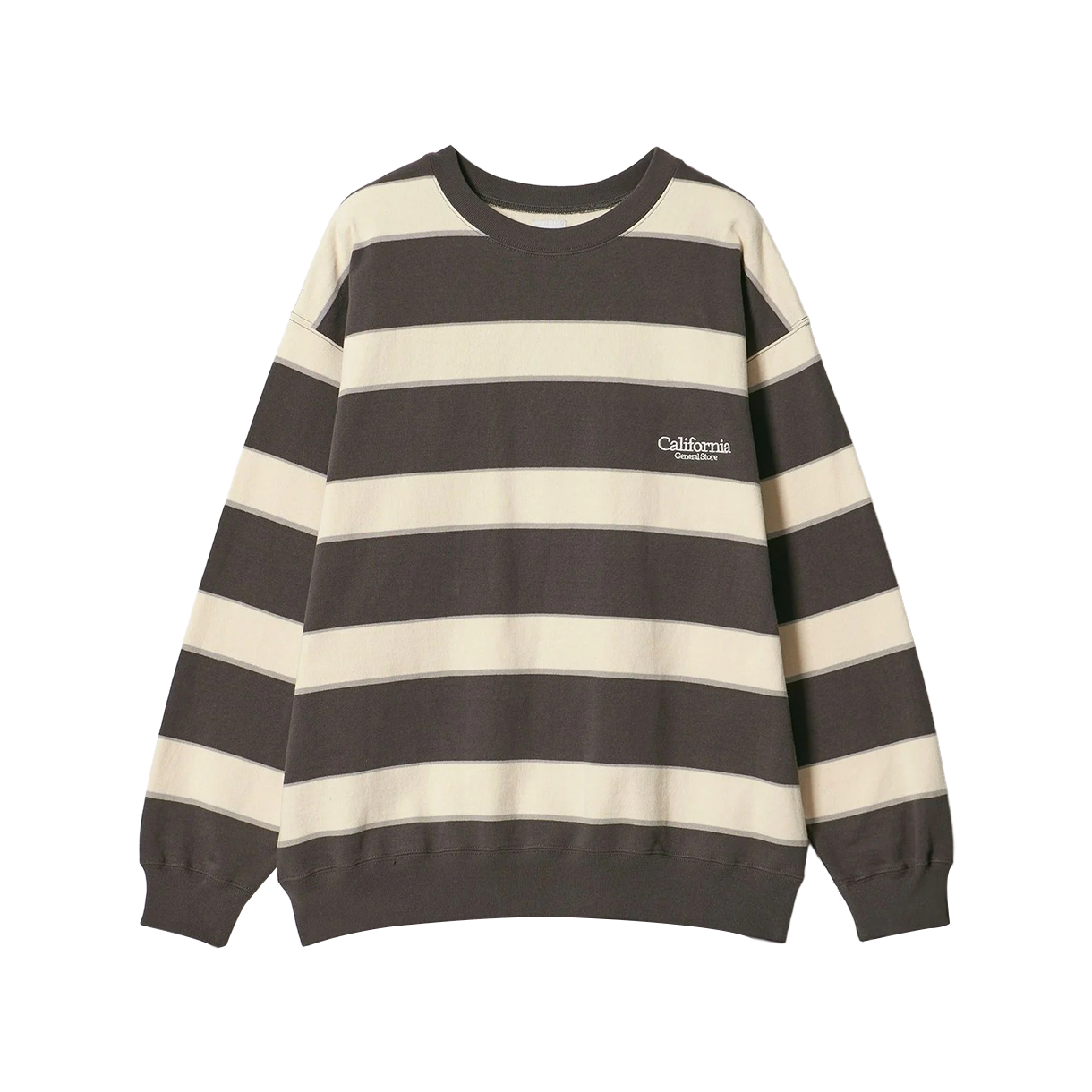 캘리포니아 제너럴 스토어 오가닉 보더 스웨트 크루 다크 그레이 - 26SS(California General Store Organic Border Sweat Crew Dark Gray - 26SS)
