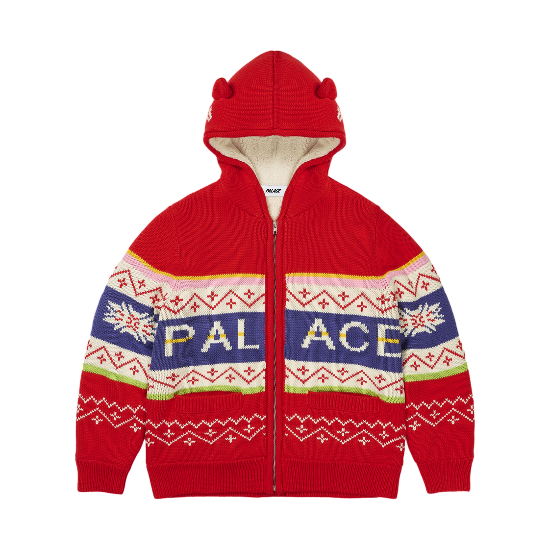 팔라스 러브스 미 후드 니트 레드 - 25FW