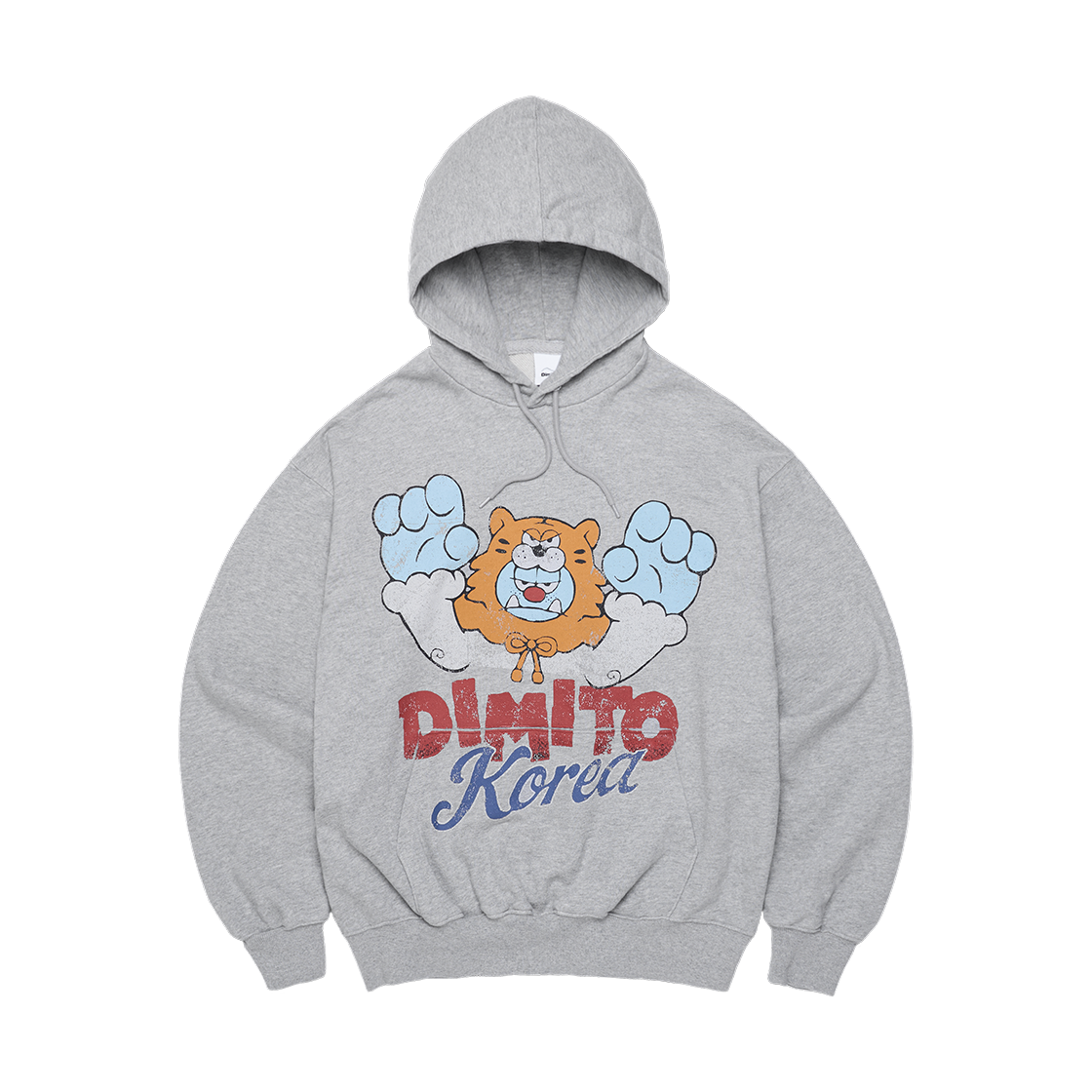 FVED71172 Dimito Team Korea Replica Turri Cartoon Logo Hoodie Ash